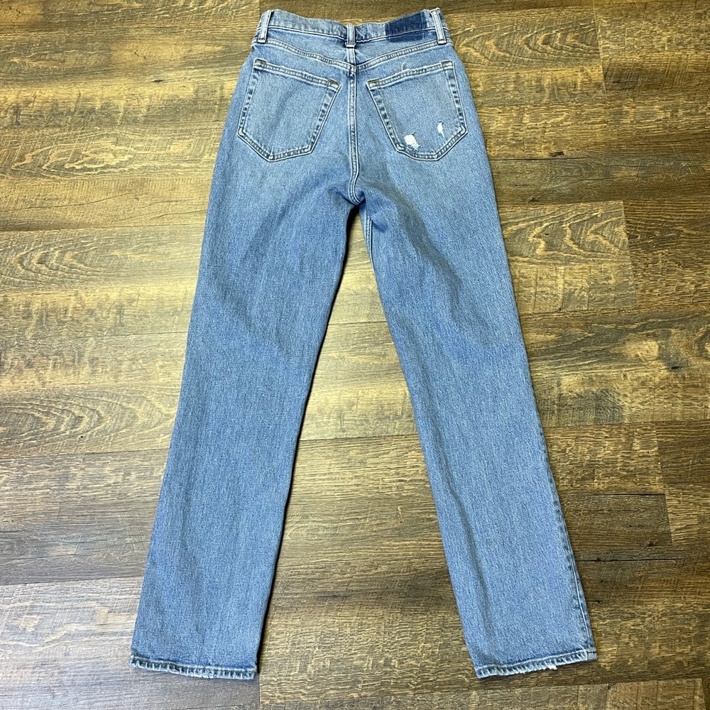 Abercrombie Fitch Jeans 90s Straight Ultra High Rise Cross Waist Distressed 26/2 - Picture 8 of 11